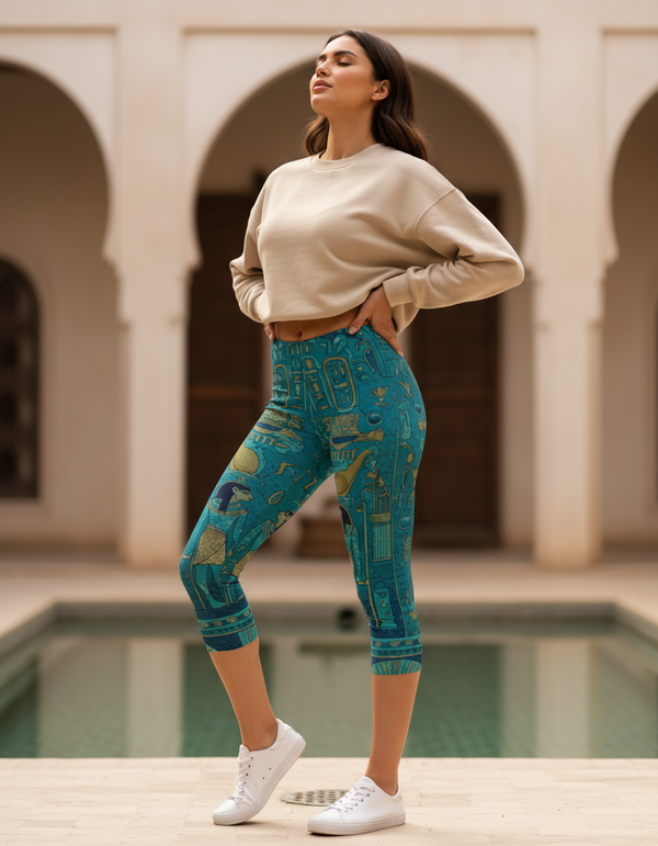 Ankh Capri Leggings Capri Leggings — Dripper