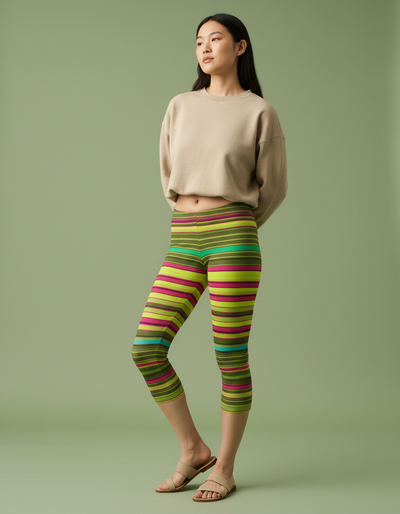 Runway Chartreuse Eclipse Capri Leggings capri leggings