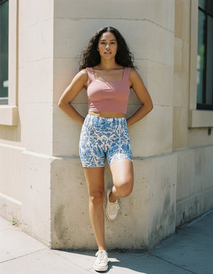 Women's Pictorial Azulejo Short Shorts