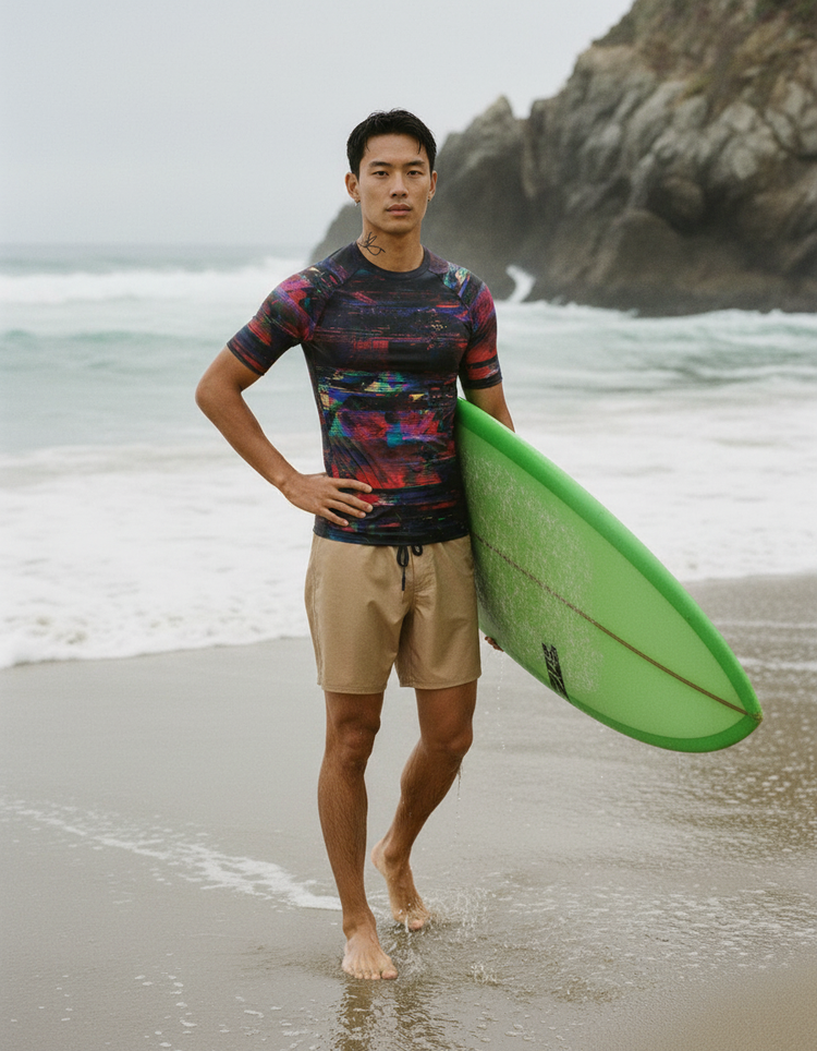 Men's Glitch Art Rash Guard