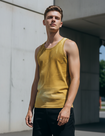 Men's Lemon Yellow Melt Tank Top tank top