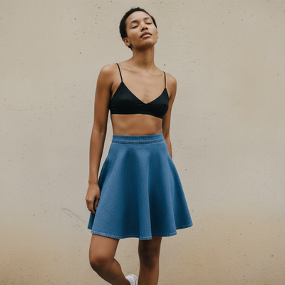Mid Denim Skater Skirt skater skirt