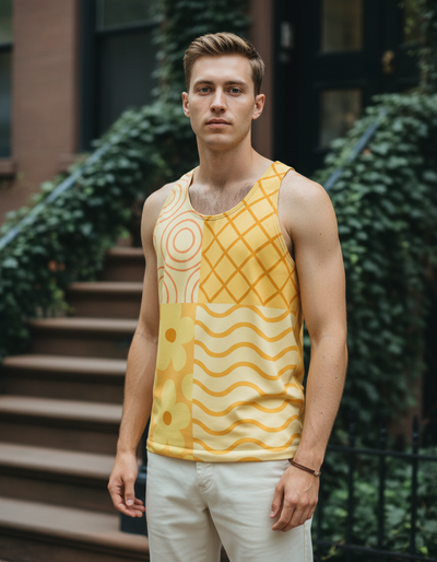 Men's Yellow Petal Tank Top tank top