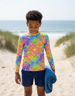 Coral Prism Youth Rash Guard Youth Rash Guard — Dripper