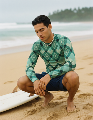 Jelly Mint Horizon Rash Guard Men's Rashguard — Dripper