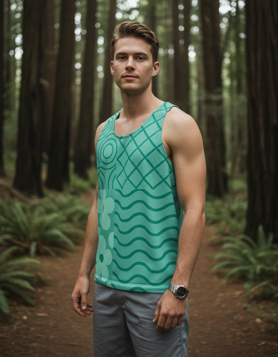 Men's Turquoise Petal Tank Top tank top