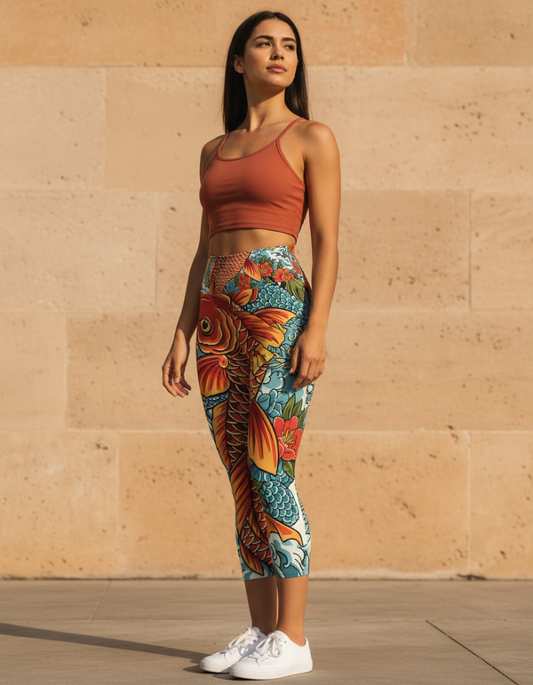 Koi Rising capri yoga leggings