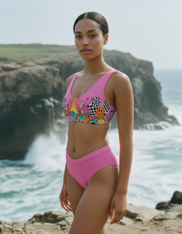 Acid Pop Collection high-waisted bikinis