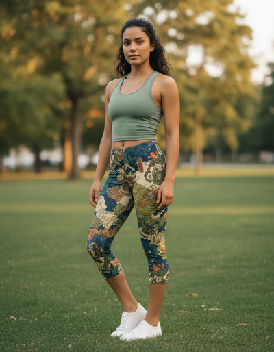 Yellow Ehon Capri Leggings capri leggings