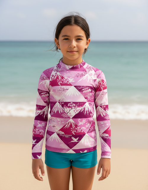 Electric Fuchsia Zenith Kids Rash Guard Kids Rash Guard — Dripper