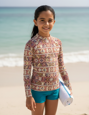 Dusty Rose Estilo Kids Rash Guard Kids Rash Guard — Dripper
