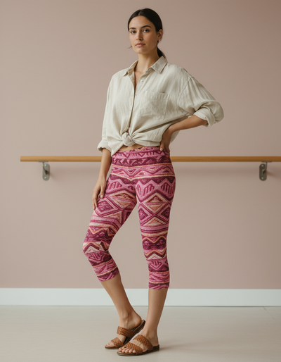Amaranth Quipu Capri Leggings capri leggings