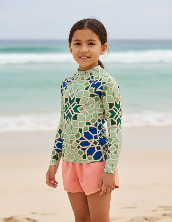 Kids Alhambra Patterns Rash Guard