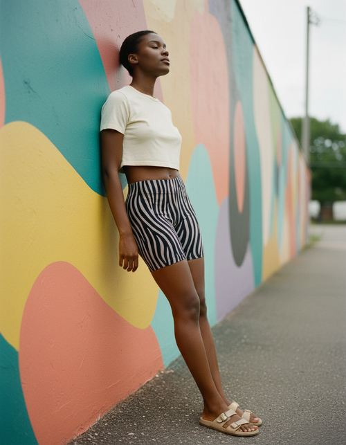 Rhodonite Stripes Short Shorts Short Shorts — Dripper