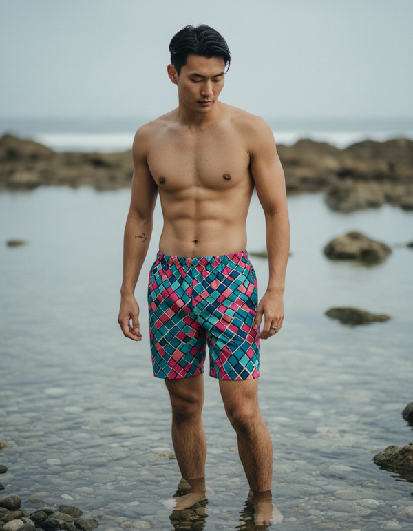 Men's Mosaic Tile Swim Trunks
