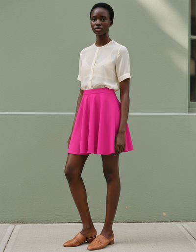Electric Fuchsia Skater Skirt skater skirt