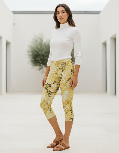 Lemon Yellow Cita Capri Leggings capri leggings