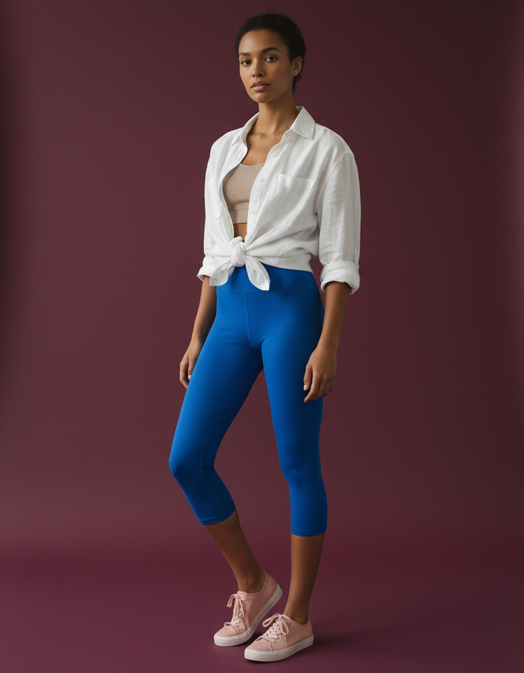 Cobalt Capri Yoga Leggings Capri Yoga Leggings — Dripper