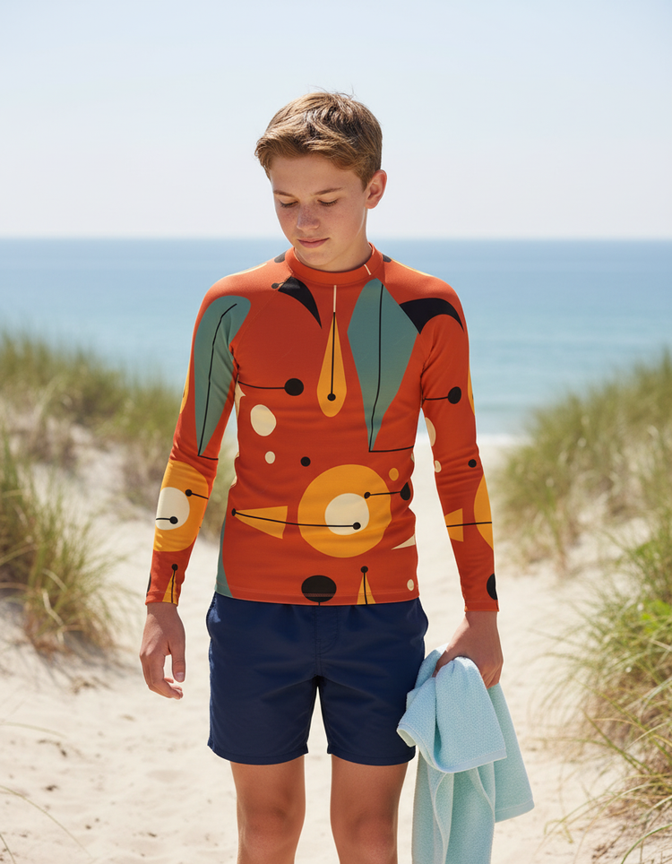 Youth Mid-Century Modern Rash Guard