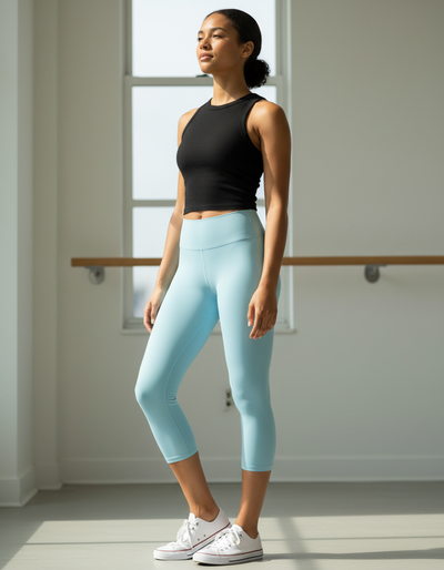 Arctic Blue Capri Yoga Leggings capri yoga leggings