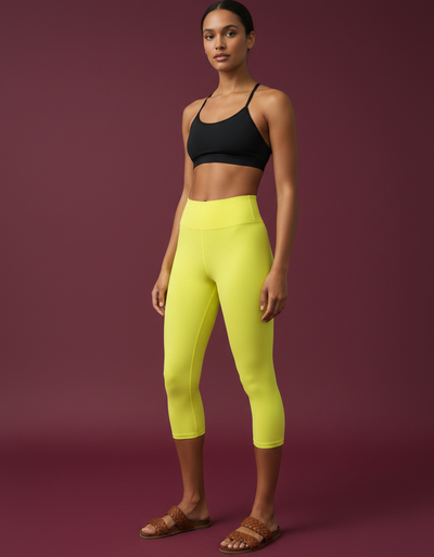 Laser Lemon Capri Yoga Leggings capri yoga leggings