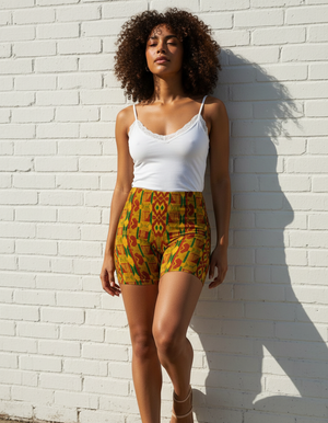 Women's African Kente Short Shorts