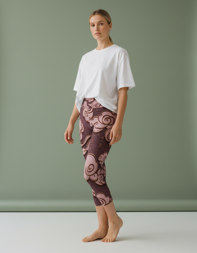 Tea Rose Zephyr Capri Yoga Leggings capri yoga leggings