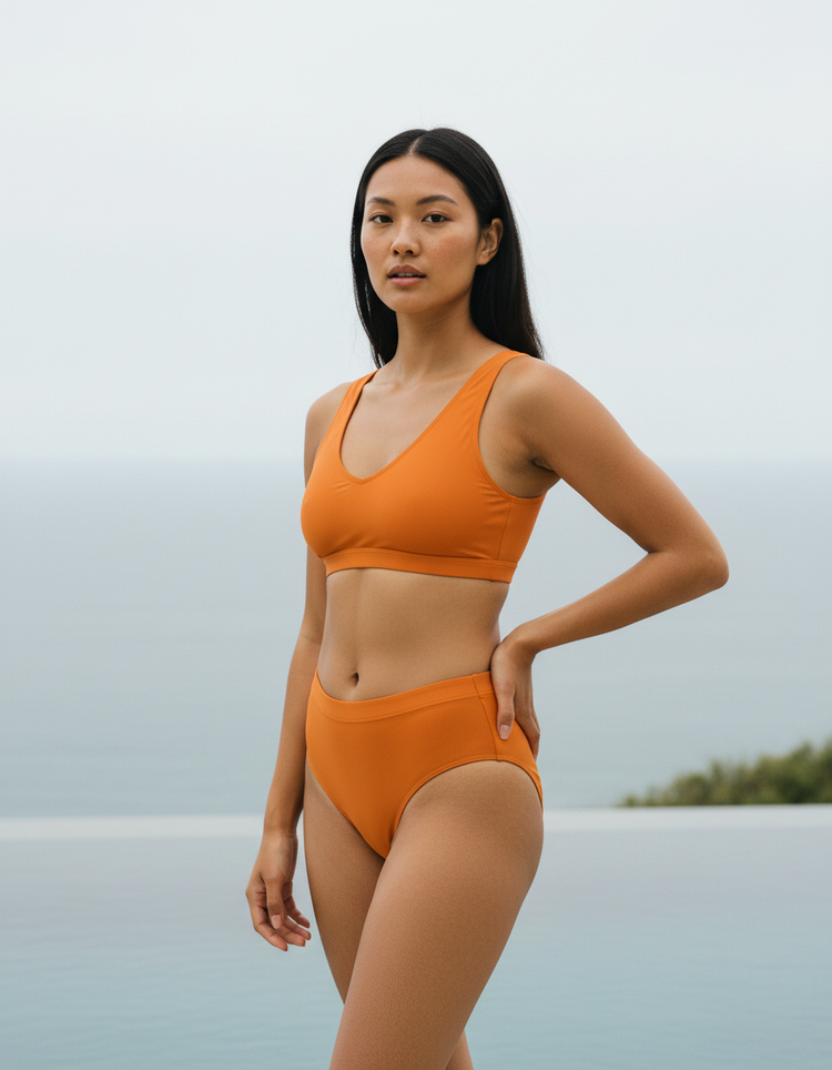 Citrus Orange High-Waisted Bikini High-Waisted Bikini — Dripper