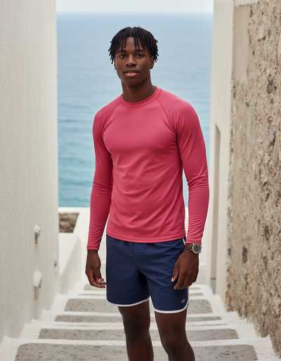 Men's Hibiscus rash guard