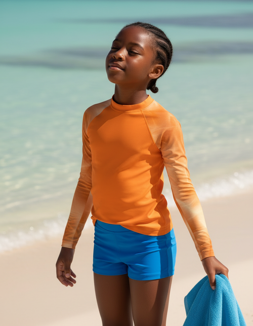 Citrus Orange Frost Kids Rash Guard Kids Rash Guard — Dripper