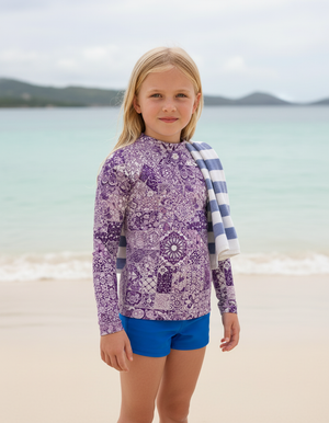 Kids Burnished Lilac Riad kids rashguards