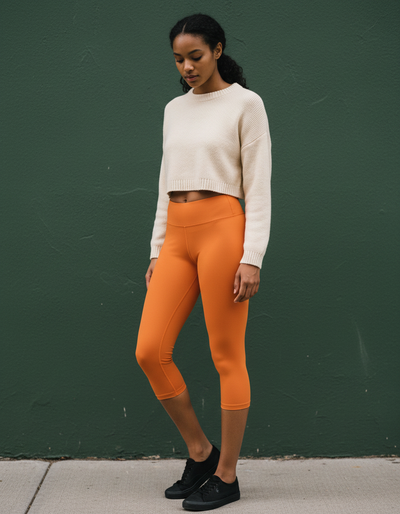 Citrus Orange Capri Leggings capri leggings