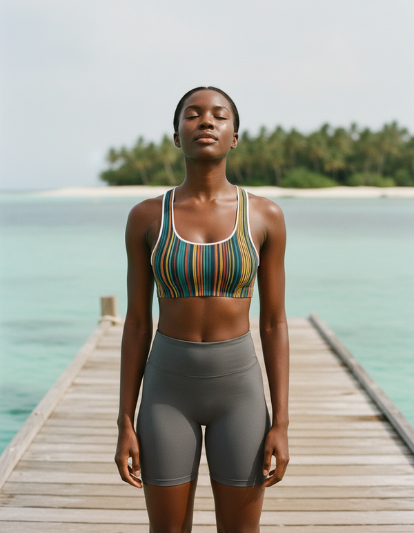 Geometric Glow Prism Sports Bra