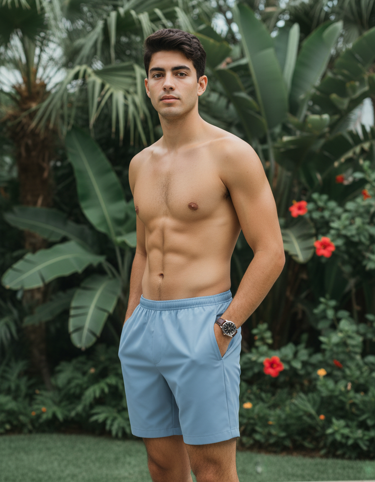 Dusty Blue Men's Swim Trunks Men's Swim Trunks — Dripper