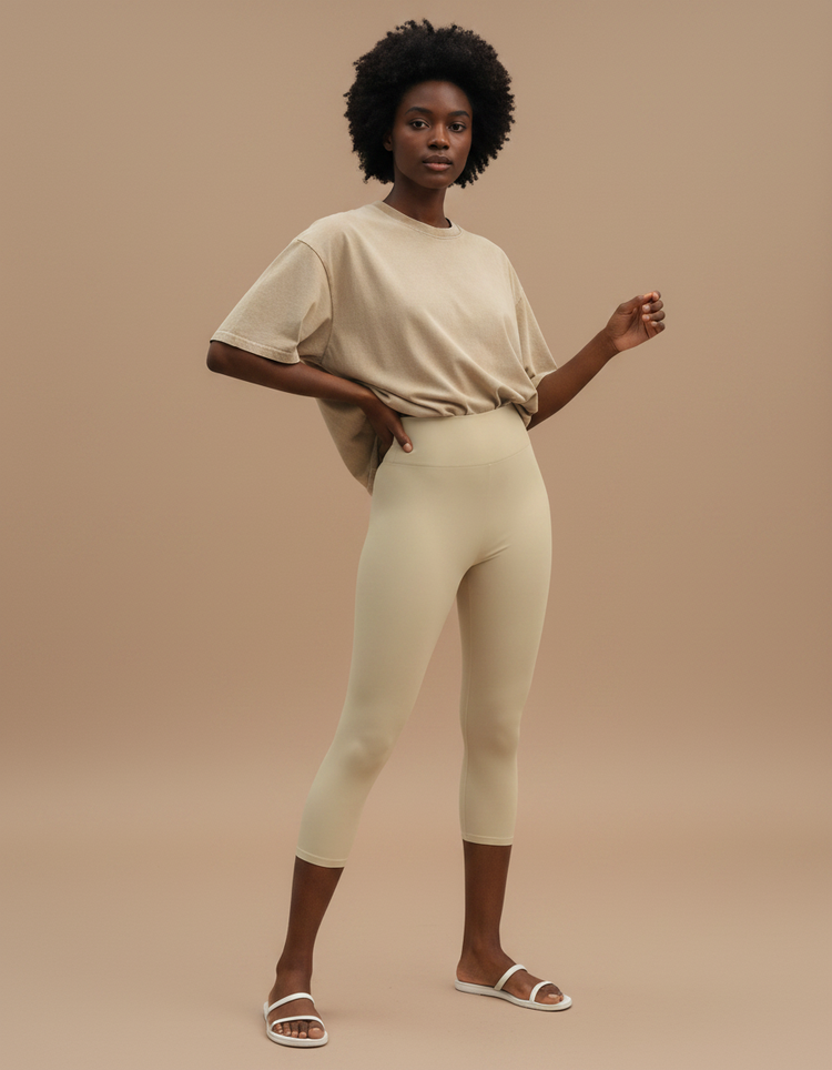 Doeskin Leggings Capri Yoga Leggings — Dripper