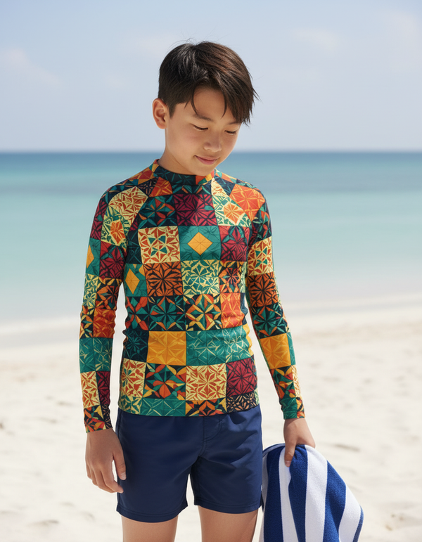 Youth Base Card Patterns Rash Guard