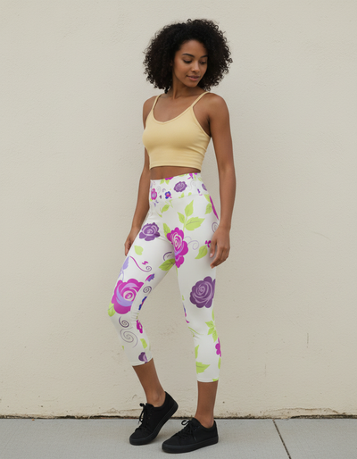 Burnished Lilac Belleza Capri Yoga Leggings capri yoga leggings