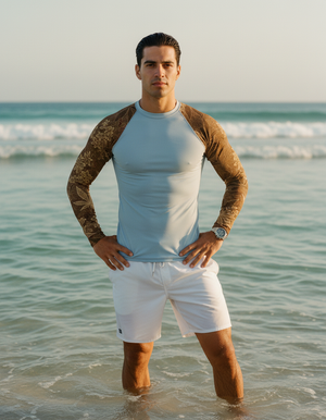Men's Coffee Bean Kumo men's short-sleeve rashguards