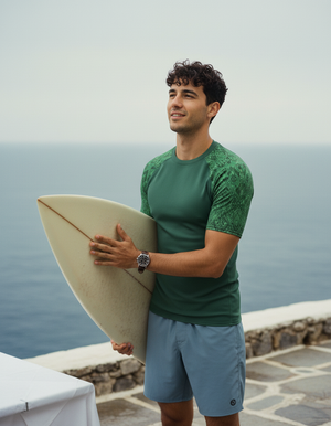 Men's Runway Emerald Siam men's short-sleeve rashguards