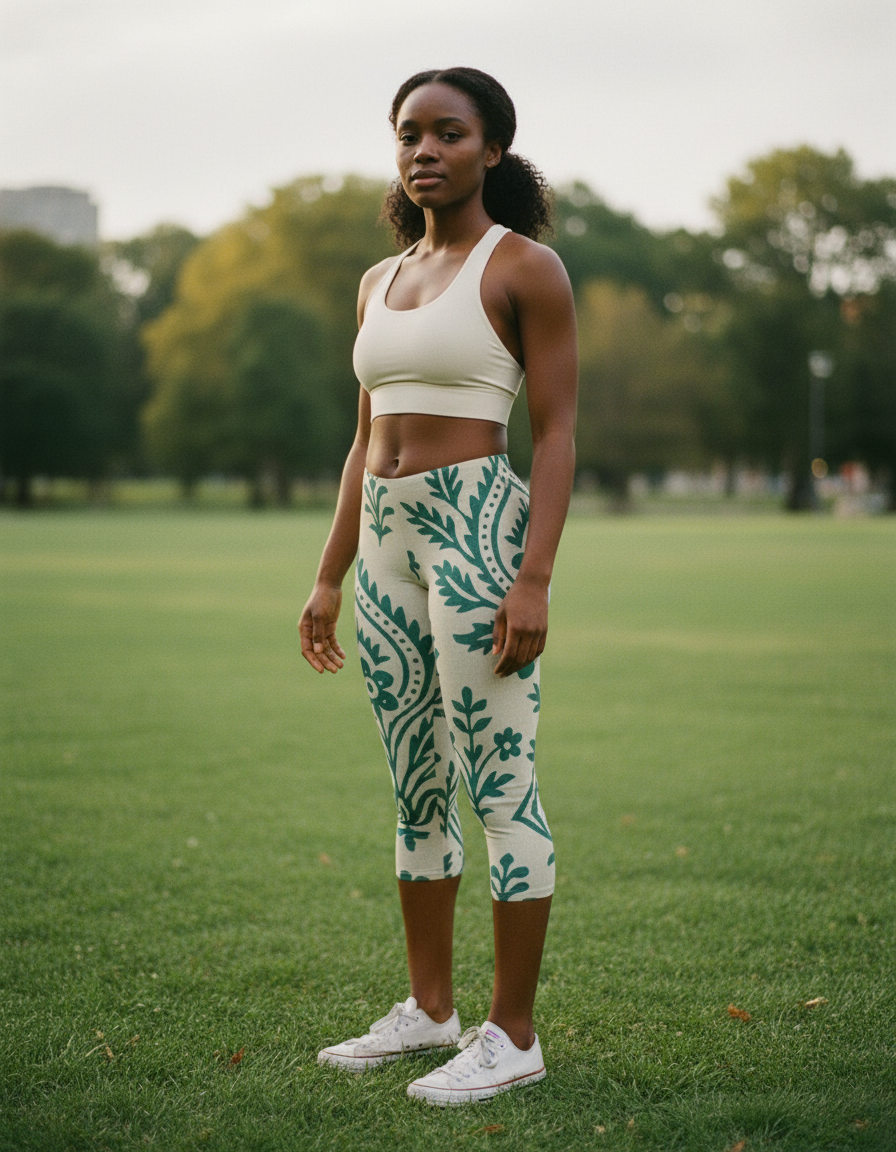 Transformative Teal Pavitra capri leggings