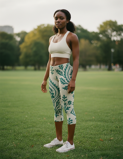 Transformative Teal Pavitra Capri Leggings capri leggings
