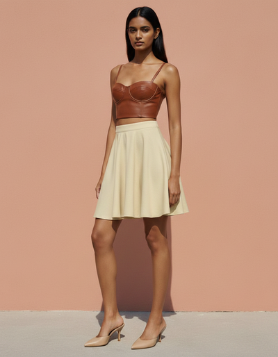 Raw Silk Skater Skirt skater skirt