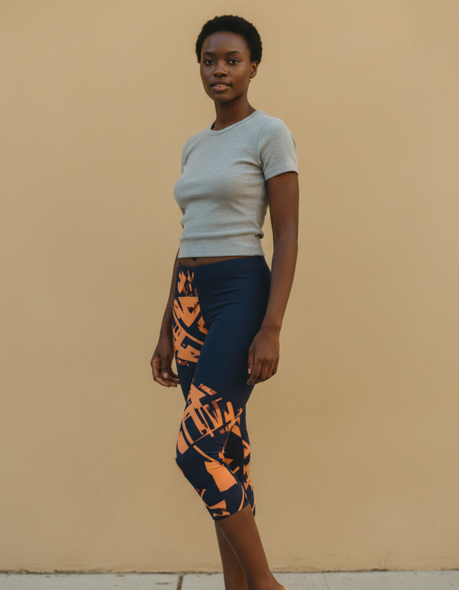 Citrus Orange Vivid capri leggings