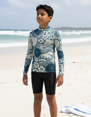 Youth Blue Aura Edo youth rashguards