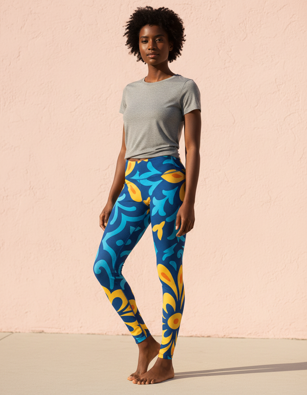 Women's Lisbon-Blue Azulejo Leggings