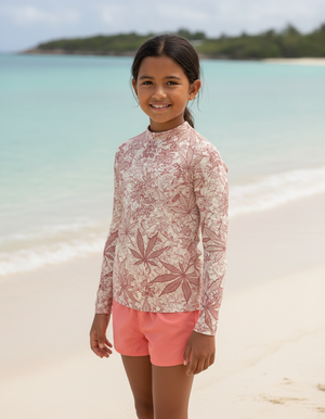 Dusty Rose Kumo Kids Rash Guard Kids Rash Guard — Dripper