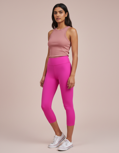 Shocking Pink Capri Yoga Leggings capri yoga leggings