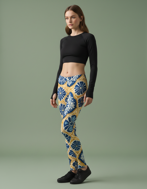 Women's Lisbon-Blue Azulejo Leggings