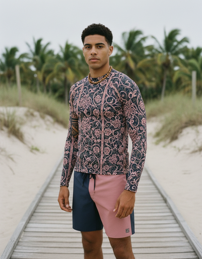Men's Millennial Pink Tana rash guard