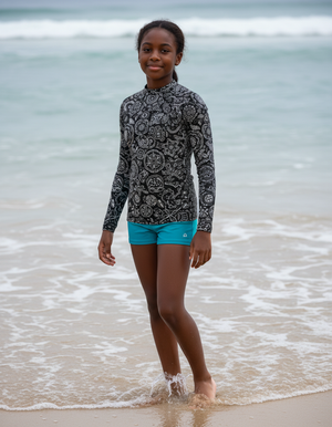 White Onyx Echo Youth Rash Guard Youth Rash Guard — Dripper